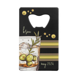 Abrebotellas De Tarjeta De Crédito Vaso de rocas | Aceitunas | Noche de chicos