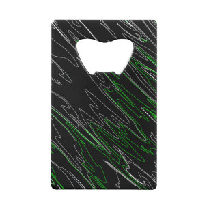 Abrebotellas De Tarjeta De Crédito Verde negro mareado
