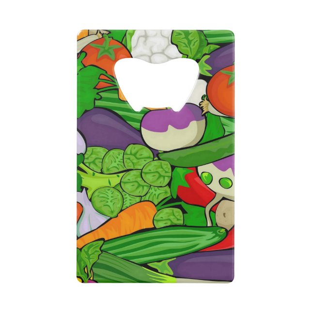 Abrebotellas De Tarjeta De Crédito Verduras mezcladas (Anverso)