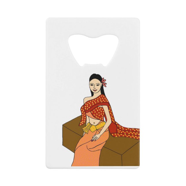 Abrebotellas De Tarjeta De Crédito Vestido tradicional tailandés - Belleza tailandesa (Anverso)