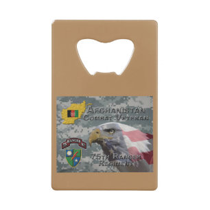 Abrebotellas De Tarjeta De Crédito Veterano de combate afgano 75º Regimiento de Guard