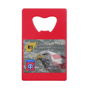 Abrebotellas De Tarjeta De Crédito "Veterano de Combate de Afganistán" - 82.º Divis A