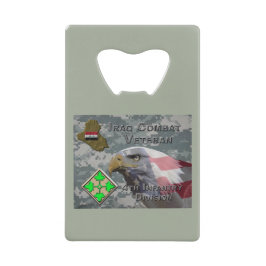 Abrebotellas De Tarjeta De Crédito Veterano de combate en Irak de la 4ª División de I