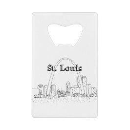 Abrebotellas De Tarjeta De Crédito Viajes de arte de dibujo de vacaciones de St. Loui
