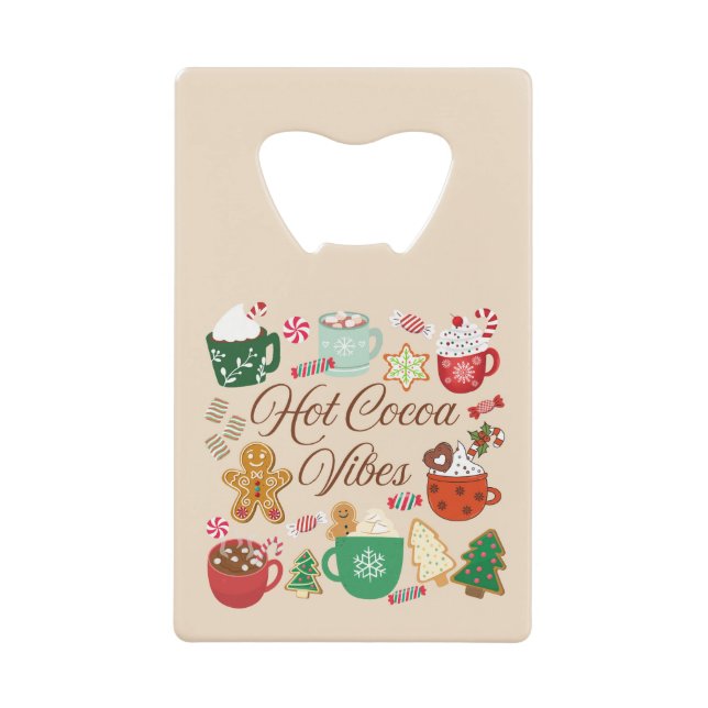 Abrebotellas De Tarjeta De Crédito Vibes de Navidades de cacao caliente (Anverso)