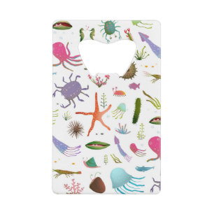 Abrebotellas De Tarjeta De Crédito Vida marina colorida