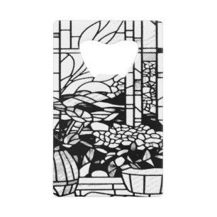 Abrebotellas De Tarjeta De Crédito Vidrio Pintado de Jardín