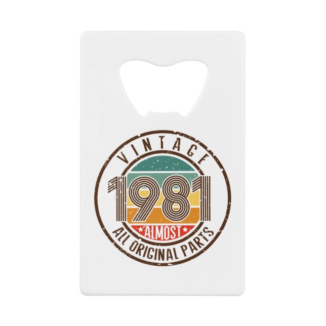 Abrebotellas De Tarjeta De Crédito Vintage 1981 (Anverso)