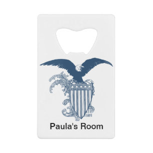 Abrebotellas De Tarjeta De Crédito Vintage American Bald Eagle Stars Stripes Shield