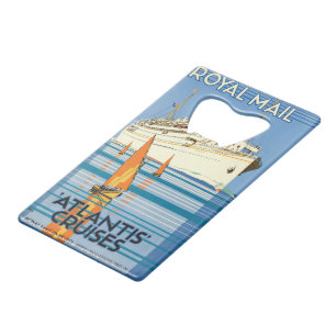 ABREBOTELLAS DE TARJETA DE CRÉDITO VINTAGE ATLANTIS OCEAN LINER VIAJE