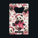 Abrebotellas De Tarjeta De Crédito Vintage Cute Baby Panda Seamless<br><div class="desc">Vintage Cute Baby Panda Seamless</div>