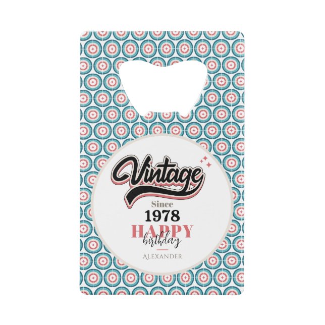 Abrebotellas De Tarjeta De Crédito Vintage desde 1978 (Anverso)