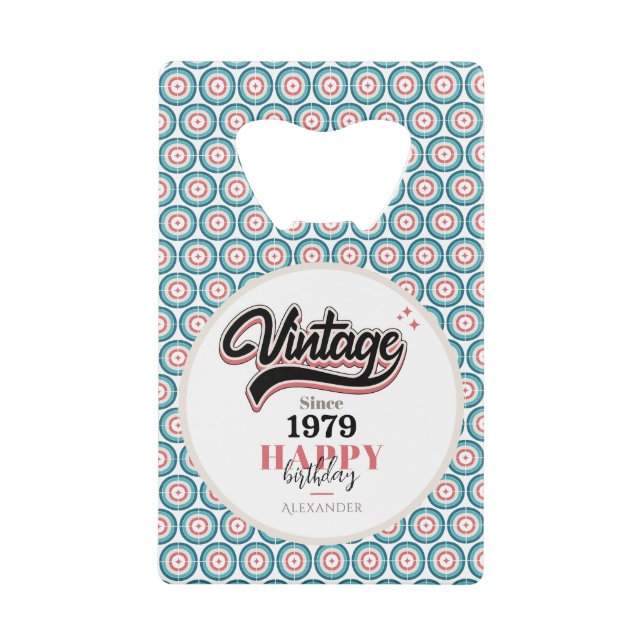 Abrebotellas De Tarjeta De Crédito Vintage desde 1979 (Anverso)