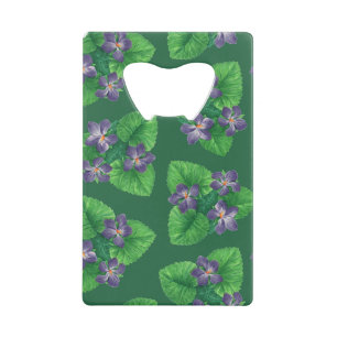 Abrebotellas De Tarjeta De Crédito Violetas en verde esmeralda