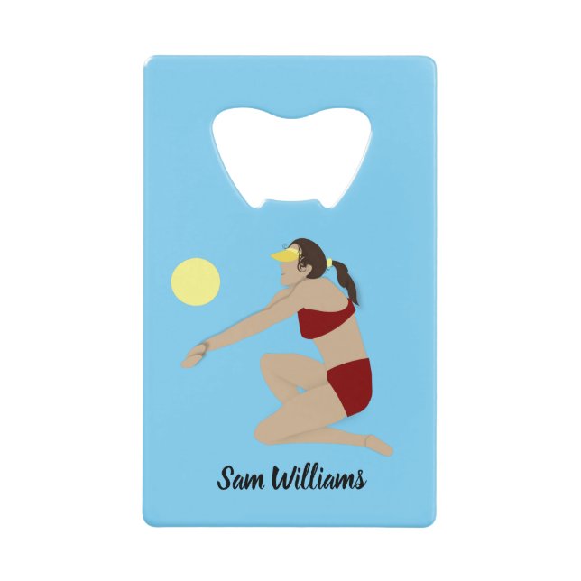 Abrebotellas De Tarjeta De Crédito Voleibol playa (Anverso)