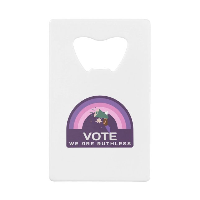 Abrebotellas De Tarjeta De Crédito Votar sin piedad (Anverso)