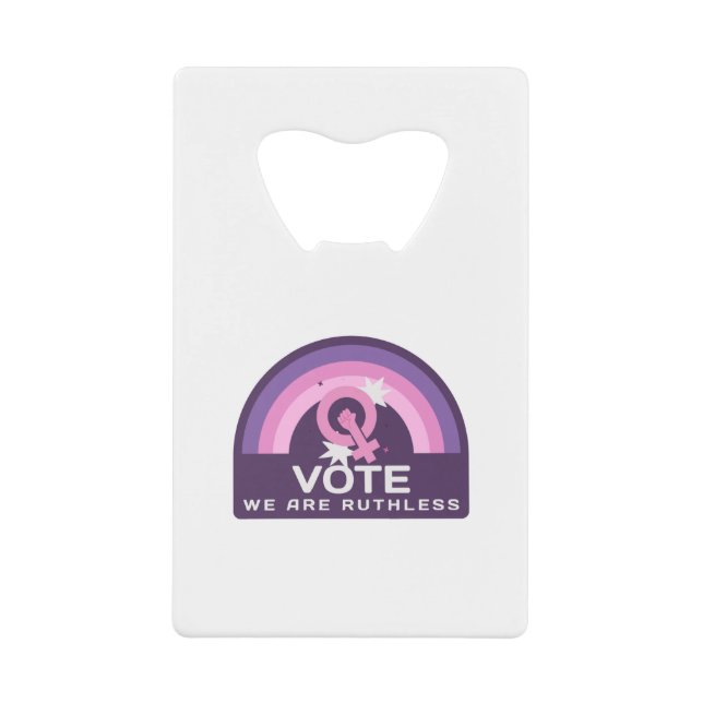 Abrebotellas De Tarjeta De Crédito Votar sin piedad (Anverso)