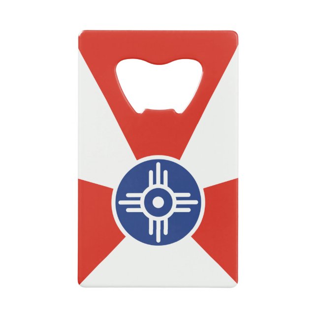 Abrebotellas De Tarjeta De Crédito Wichita KS Bandera TIC (Anverso)