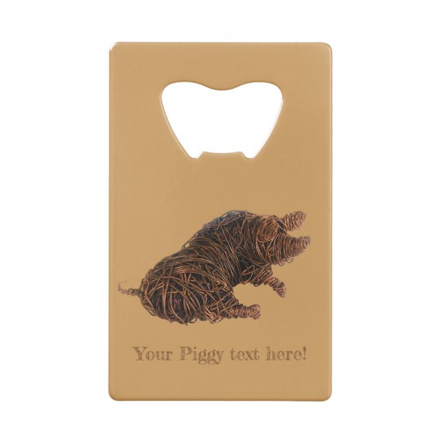 Abrebotellas De Tarjeta De Crédito Wilbur - un cerdo con discernimiento. (Reverso)