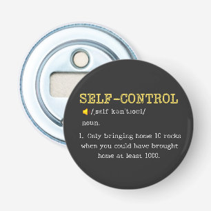 Abrebotellas Definición de autocontrol divertida personalizada