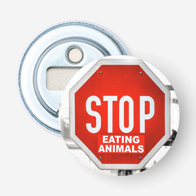 Abrebotellas Dejar de comer animales Vegetarianos (Anverso)