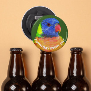 Abrebotellas Día de la Tierra todos los días loro arcoiris lori