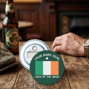 Abrebotellas Día de San Patricio Bandera de Irlanda Nombre Pers