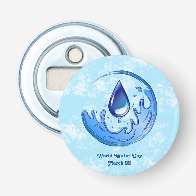 Abrebotellas Día Mundial del Agua Salvar el Agua Salvar la Tier (Anverso)