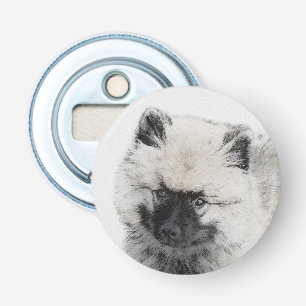 Abrebotellas Dibujo de cachorros de Keeshond - Arte de perros o