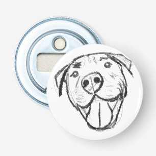 Abrebotellas dibujo de pitbull simple amantes de perros blanco