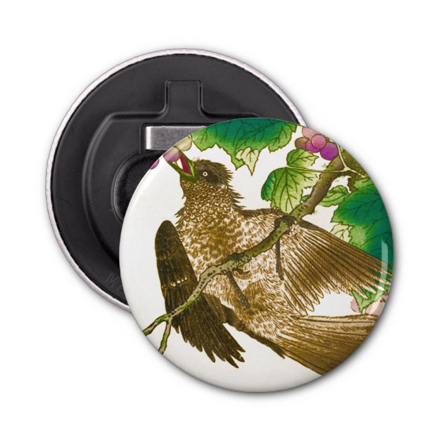 Abrebotellas Dibujo japonés de Jay en un vino de uva (Anverso)