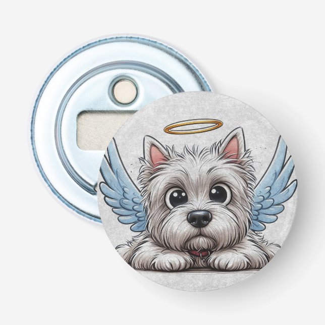 Abrebotellas DigiPups West Highland Terrier Dog Beach Scene (Anverso)