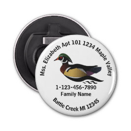 Abrebotellas Dirección de la casa del pato de madera perdida