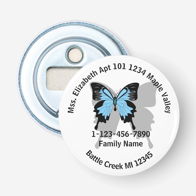 Abrebotellas Dirección inicial de la familia de mariposas con r (Anverso)