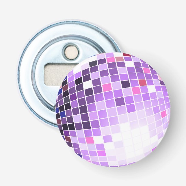 Abrebotellas Discoteca, bola Purpurina o bola espejo (Anverso)
