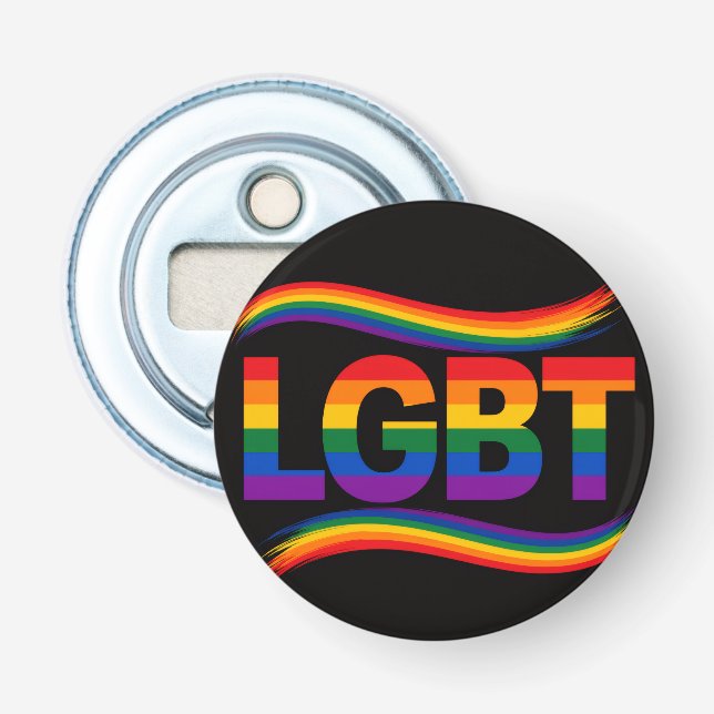 Abrebotellas Diseño de arcoíris del Orgullo LGBT (Anverso)