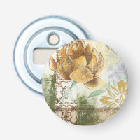 Diseño de Fresco Decorativo con Flor de Globe