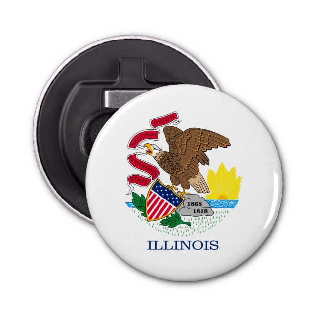 Abrebotellas Diseño de la bandera del estado de Illinois (Anverso)