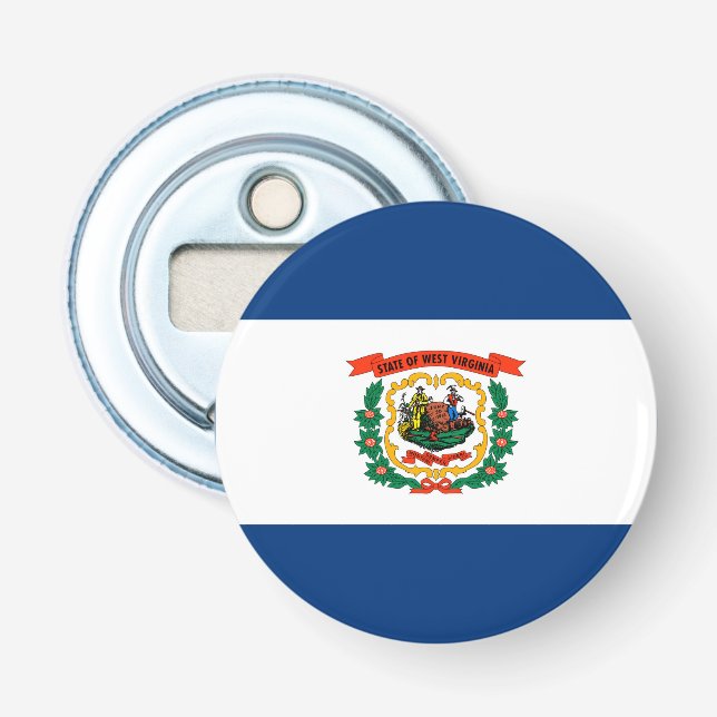 Abrebotellas Diseño de la bandera del estado de Virginia Occide (Anverso)