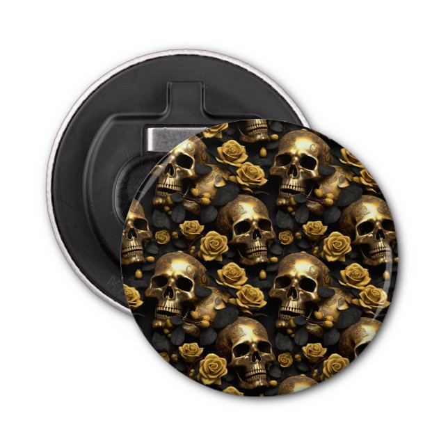 Abrebotellas Diseño de la serie Skull y Rosas 8 (Anverso)