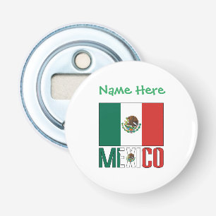 Abrebotellas Diseño de nombre personalizado de bandera de Méxic