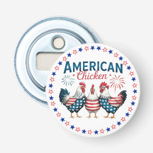 Abrebotellas Diseño de pollo americano patriótico del 4 de juli