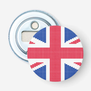 Abrebotellas diseño original de punto de cruz Union Jack