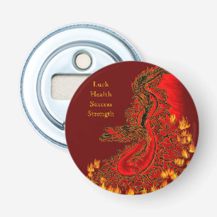 Abrebotellas Diseño rojo y dorado de China Dragon