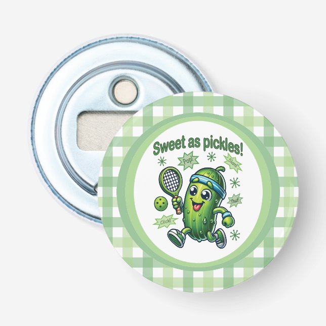Abrebotellas Divertido Lindo Dulce como los Pickles Pickleball (Anverso)