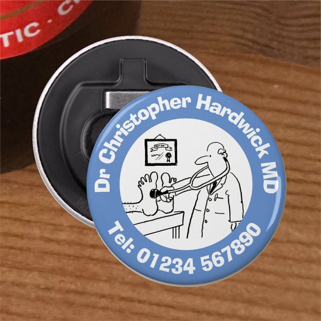 Abrebotellas Divertido Médica con Stethoscope Check Feet. (Subido por el creador)