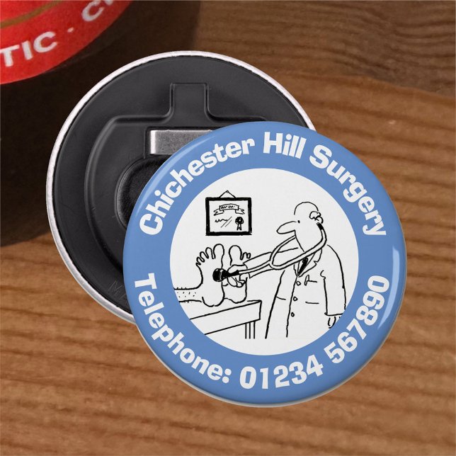 Abrebotellas Divertido Médica con Stethoscope Check Feet. (Subido por el creador)