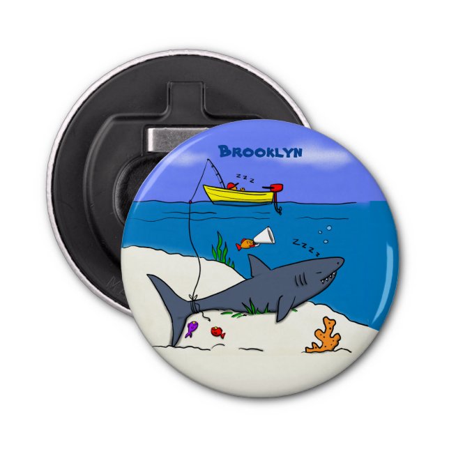 Abrebotellas Divertido tiburón durmiente y personalizado de pes (Anverso)