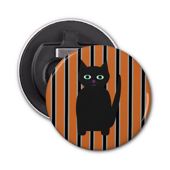 Abrebotellas Divertidos y divertidos gatos negros de Halloween (Anverso)