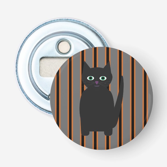 Abrebotellas Divertidos y divertidos gatos negros de Halloween (Anverso)
